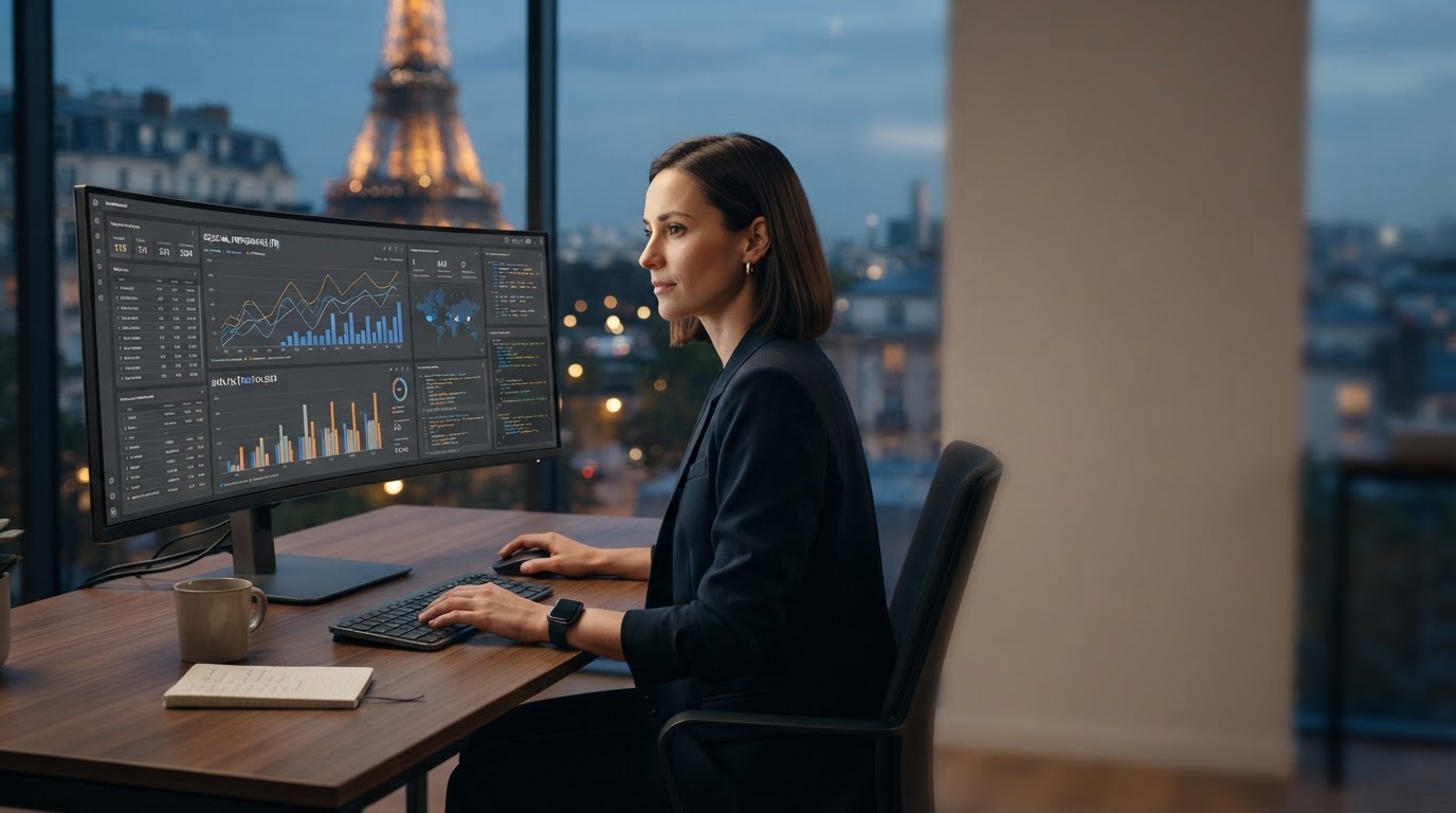 Frame Hiberix Hub — visualisation d'un tableau de bord d'analyse de données financières